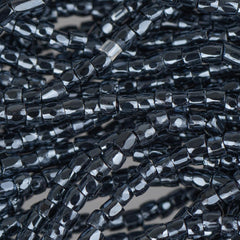 10/0 Czech 3 Cut Seed Beads Metallic Gunmetal Hank