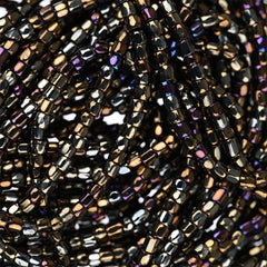 10/0 Czech 3 Cut Seed Beads Metallic Iris Brown Hank