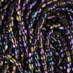 10/0 Czech 3 Cut Seed Beads Metallic Iris Purple Hank