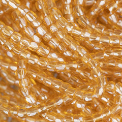 10/0 Czech 3 Cut Seed Beads Transparent Luster Medium Topaz Hank