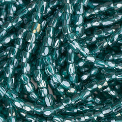 10/0 Czech 3 Cut Seed Beads Transparent Luster Blue Zircon Hank