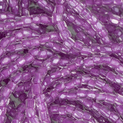 10/0 Czech 3 Cut Seed Beads Crystal Purple Hank