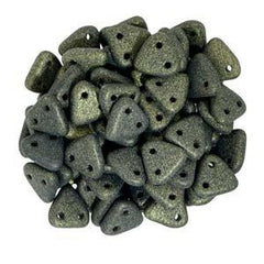 Triangle Beads Metallic Suede Dark Green 9g Vial
