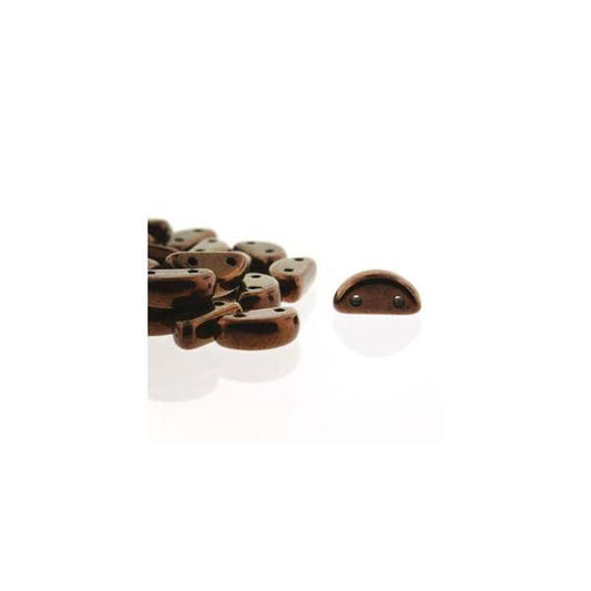 *Czech Half Moon Beads 50/strand - Jet Bronze