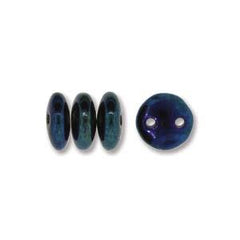 Czech Lentil Beads Iris Blue 50/strand