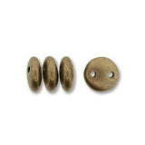 *Czech Lentil Beads Matte Metallic Flax 50/strand