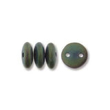 Perles de lentilles tchèques vert iris mat 50/fil