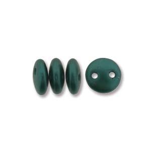 Perles de lentilles tchèques vert foncé pastel 50/fil
