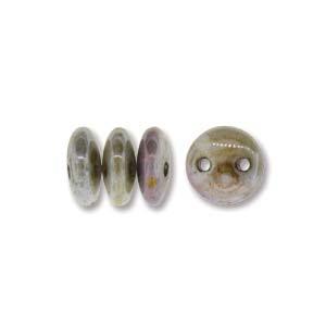 Perles de lentilles tchèques vert lustré 50/fil