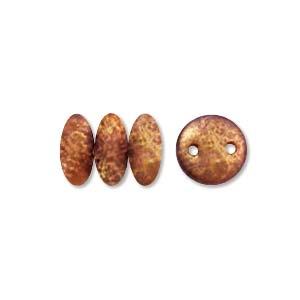 Perles de lentilles tchèques Cuivre rose laiteux Picasso 50/fil