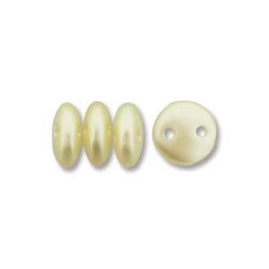 Perles de lentilles tchèques crème pastel 50/fil