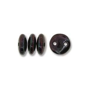 Perles de lentilles tchèques lustre métallique améthyste 50/fil