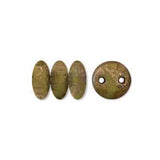 *Czech Lentil Beads Chartreuse Copper Picasso 50/strand