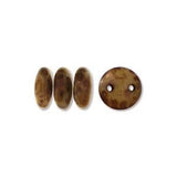 Perles de Lentille Tchèque Beige Cuivre Picasso 50/fil