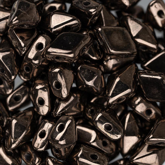 *5x8mm Czech Diamonduo Beads Chocolate Brown 5.5g
