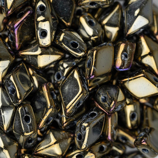 *5x8mm Czech Diamonduo Beads Brown Iris 5.5g