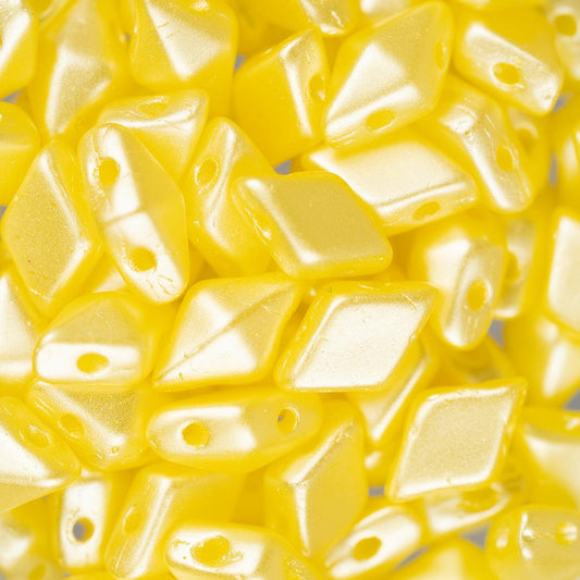 *5x8mm Czech Diamonduo Beads Pastel Lemon 5.5g