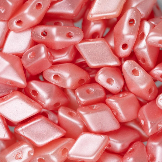 *5x8mm Czech Diamonduo Beads Pastel Light Coral 5.5g