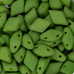 5x8mm Czech Diamonduo Beads Moss Green 5.5g
