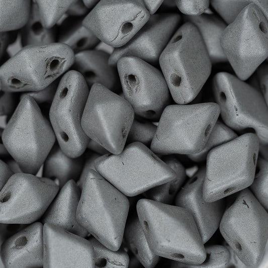 *5x8mm Czech Diamonduo Beads Concrete Grey 5.5g