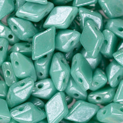 5x8mm Czech Diamonduo Beads Turquoise Shimmer 5.5g