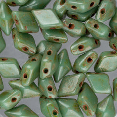 5x8mm Czech Diamonduo Beads Turquoise Picasso 5.5g