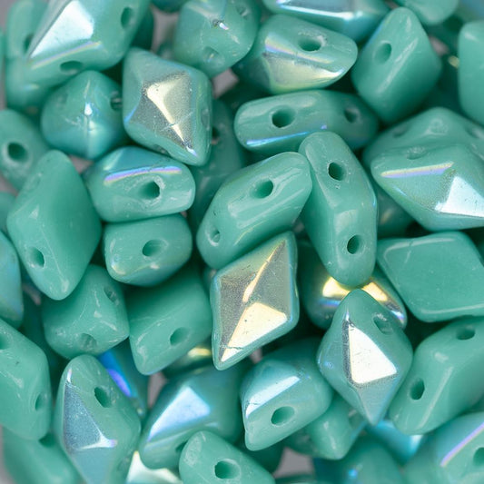 *5x8mm Czech Diamonduo Beads Turquoise AB 5.5g