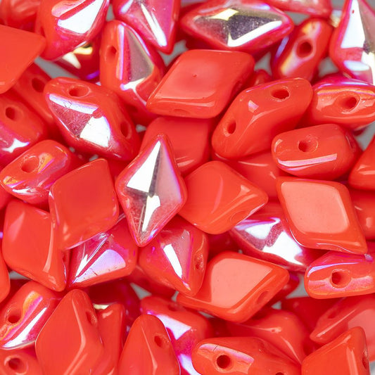 *5x8mm Czech Diamonduo Beads Coral AB 5.5g