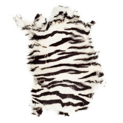 Rabbit Fur Pelt Stenciled Zebra