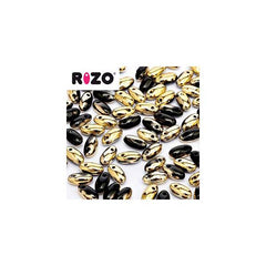 *Czech Rizo Beads 22g Jet Amber