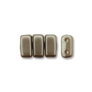 Perles briques tchèques 50/fil Pastel Gris Brun