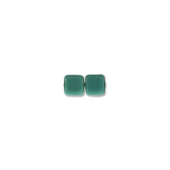6mm Czech Tile Beads Persian Turquoise 25/Strand