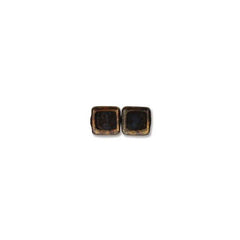 6mm Czech Tile Beads Bronze Picasso Jet 25/Strand