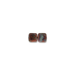 6mm Czech Tile Beads Picasso Umber 25/Strand