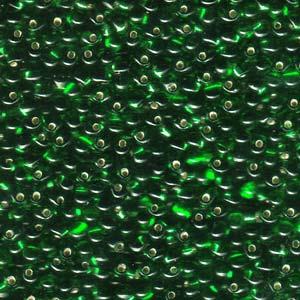 Goutte Miyuki 3.4mm Argent Ligné Vert 25g