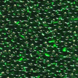 Goutte Miyuki 3.4mm Argent Ligné Vert 25g
