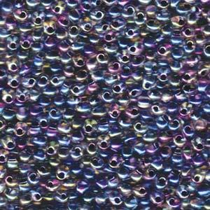 3.4mm Miyuki Drop Noir Lined Crystal AB 25g