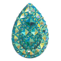 Turquoise AB 20x30mm Tear Drop Sew On Stone #9057-07 10/pk