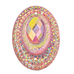 Pink AB 18x25mm Oval Sew-On Stone #9107-04 10/pk