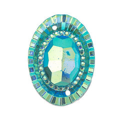Turquoise AB 18x25mm Oval Sew-On Stone #9154-04 10/pk