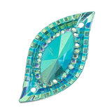 Turquoise AB 15x30mm Navette Pierre à Coudre #9156-04 10/pk