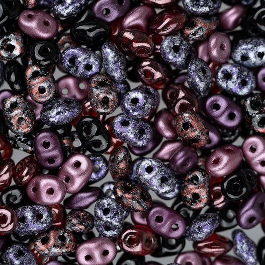 *Czech Superduo Beads 24g Pinot Noir