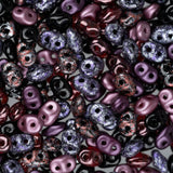 *Czech Superduo Beads 24g Pinot Noir