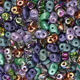 *Czech Superduo Beads 24g Mardi Gras Plush