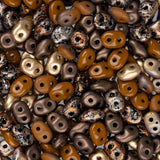 *Czech Superduo Beads 24g Caramel Cluster