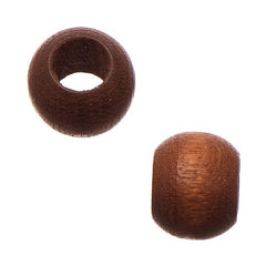 8x6.5mm Dark Brown Round Wood Beads 50/pk