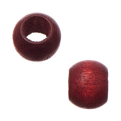 8x6.5mm Mahogany Round Wood Beads 50/pk