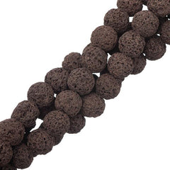 10mm Lava Coffee (Natural/Dyed) Beads 15-16" Strand
