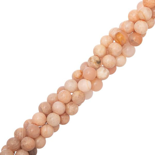 Perles de pierre de soleil de 6 mm (naturelles) 15-16" Strand