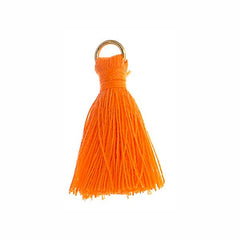 1" Orange Poly Cotton Tassels with Jump Ring 10/pk
